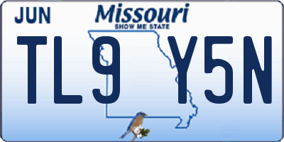 MO license plate TL9Y5N