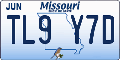 MO license plate TL9Y7D