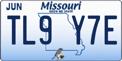 MO license plate TL9Y7E