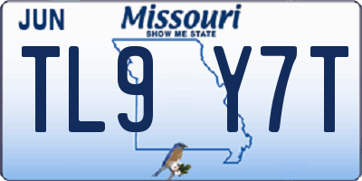 MO license plate TL9Y7T