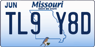 MO license plate TL9Y8D