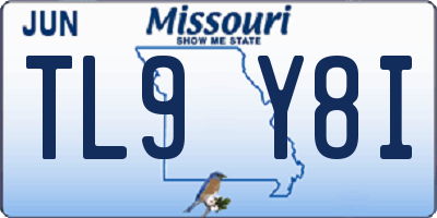 MO license plate TL9Y8I
