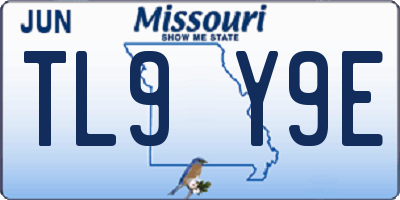 MO license plate TL9Y9E