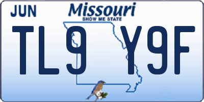 MO license plate TL9Y9F