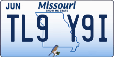 MO license plate TL9Y9I