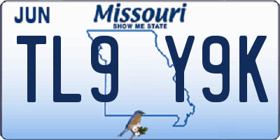 MO license plate TL9Y9K
