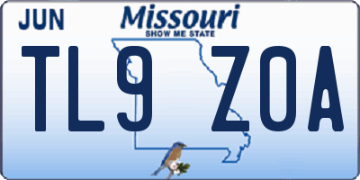 MO license plate TL9Z0A