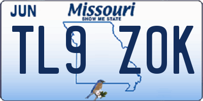 MO license plate TL9Z0K