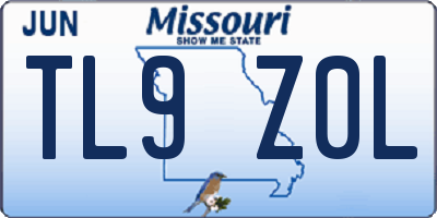 MO license plate TL9Z0L