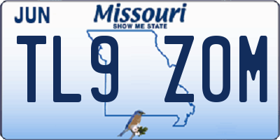 MO license plate TL9Z0M