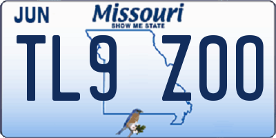 MO license plate TL9Z0O