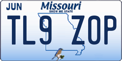 MO license plate TL9Z0P