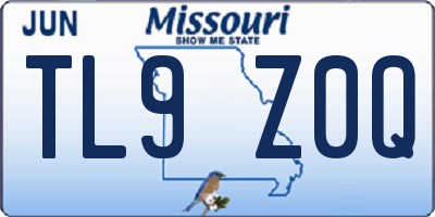 MO license plate TL9Z0Q