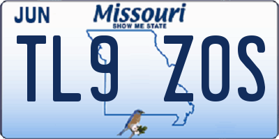 MO license plate TL9Z0S