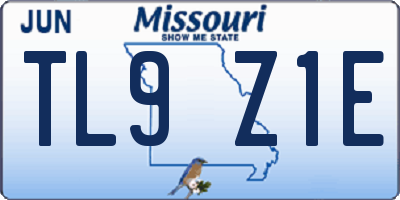 MO license plate TL9Z1E