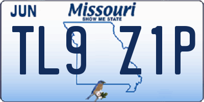 MO license plate TL9Z1P