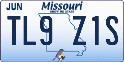 MO license plate TL9Z1S