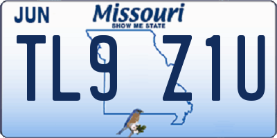 MO license plate TL9Z1U