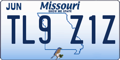 MO license plate TL9Z1Z