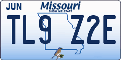 MO license plate TL9Z2E