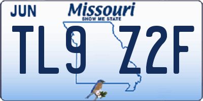 MO license plate TL9Z2F