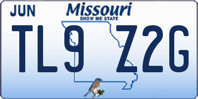 MO license plate TL9Z2G