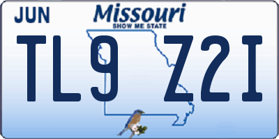 MO license plate TL9Z2I