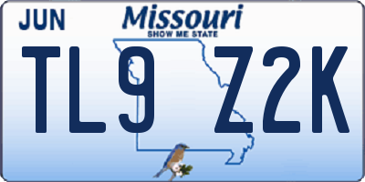 MO license plate TL9Z2K