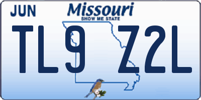 MO license plate TL9Z2L