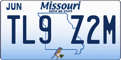 MO license plate TL9Z2M