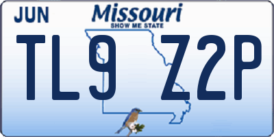 MO license plate TL9Z2P