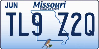 MO license plate TL9Z2Q