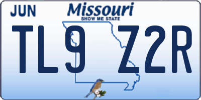 MO license plate TL9Z2R