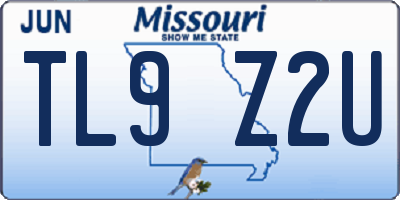 MO license plate TL9Z2U