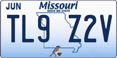 MO license plate TL9Z2V
