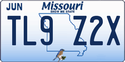 MO license plate TL9Z2X