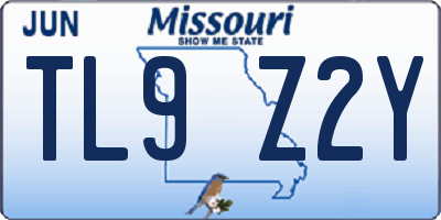 MO license plate TL9Z2Y