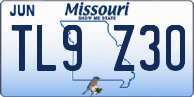 MO license plate TL9Z3O