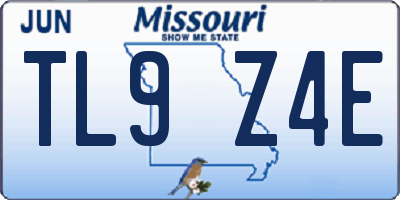 MO license plate TL9Z4E