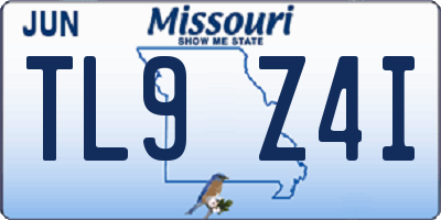 MO license plate TL9Z4I
