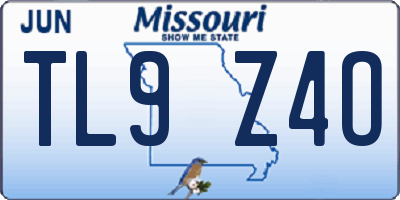 MO license plate TL9Z4O