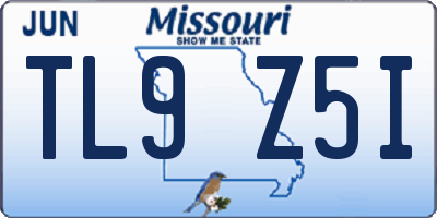 MO license plate TL9Z5I