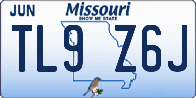 MO license plate TL9Z6J