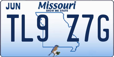 MO license plate TL9Z7G