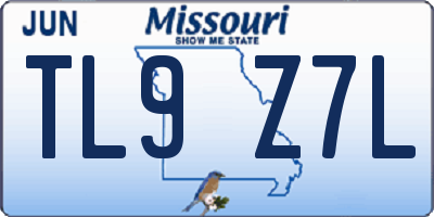 MO license plate TL9Z7L