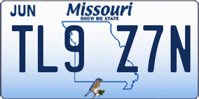 MO license plate TL9Z7N