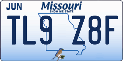 MO license plate TL9Z8F