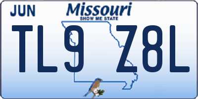 MO license plate TL9Z8L