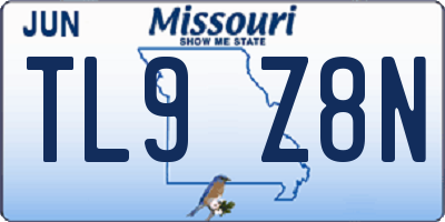 MO license plate TL9Z8N