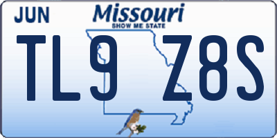MO license plate TL9Z8S